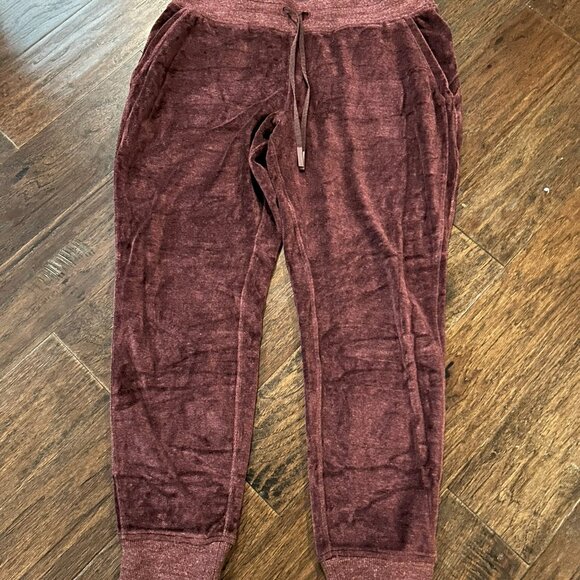 VGUC Lululemon Warm Down Jogger Velour Heathered Artic Plum Size 10 - Picture 5 of 6